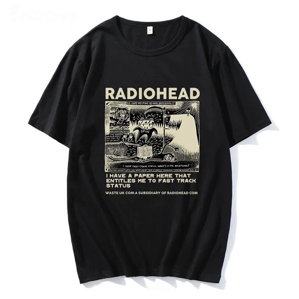 Radiohead T Shirt Men Vintage Classic Tees Tour North America Tour Rock Boy Womens Camisetas Hombre Hip Hop Street Top 240411