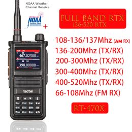 Radtel RT-470X multibandas Ham Walkie-Talkies 256CH banda aérea estación de Radio bidireccional aviación NOAA policía transceptor marino PTT