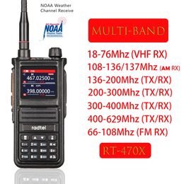 Radtel RT470X Multibands Ham Walkietalkies 256CH Air Band Two Way Radio Station Aviation Noaa Marine Transceiver Ptt 240430