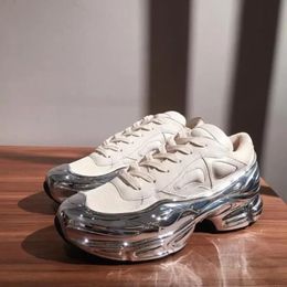 Raf Simon Ozweego Casual Chaussures Hommes Clunky Metallic Silver originaux Shock Roller classique noir bleu rose rouge dorky Baskets 38-45