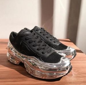 Raf Simon Ozweego Casual Chaussures Hommes Clunky Metallic Silver originaux Shock Roller classique noir bleu rose rouge Dorky Baskets