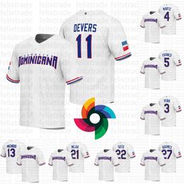 Rafael Devers Team République dominicaine WBC Jersey 2023 World Baseball Classic Manny Machado Juan Soto Willy Adames Genesis Cabrera Wander Franco Sandy Alcantara