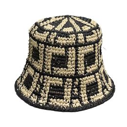 Sombrero de cubo de paja de rafia Gorra de diseñador para hombres Mujer Baseb Todas las gorras Gorro S Pescador Cubos Sombreros Patchwork Verano de alta calidad para regalo