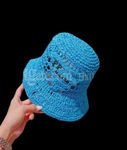 Raffia Stro Emmer Hoed Designer Cap voor Mannen Vrouw Baseb alle Caps Beanie Casquettes visser emmers hoeden patchwork Hoge Kwaliteit 8657275