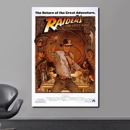 Raiders of the Lost Ark Indiana Jones Classic Retro Movie Print Art Televas Affiche pour le décor de salon Image murale à la maison