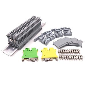 Kit de borniers de rail de livraison gratuite Blocs de terre de borne Uk5N Couvercles d'extrémité de rail en aluminium D-Uk Supports d'extrémité E/Uk Kits de cavaliers de pont Jshsx