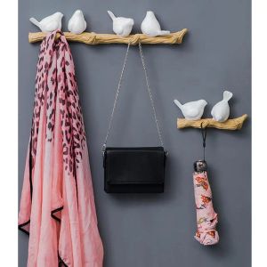 Rails 3D résine oiseaux cintres mural manteau Robe crochet support f/sac à main sac manteau Robe serviettes pour la maison salle de bain salon