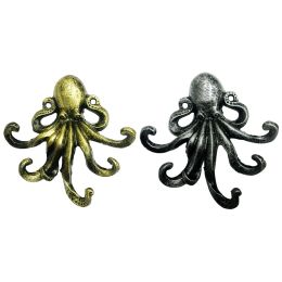Rails Gietijzer Grote Octopus 5 Haken Ambachten Smeedijzeren Sleutel Nordic Vintage Antieke Wandmontage Kleerhanger Sleutelhouder Rack