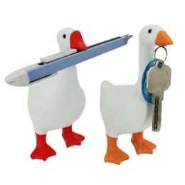 Rails crochets à clés nouvelle résine oie canard statues support de rangement décor à la maison ornements support debout outil en verre magnétique cadeaux 3D pendaison de crémaillère