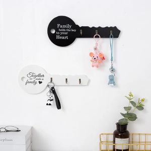 Rails retro houten sleutel houder muur sleutel vorm haak opslag rek hanger decor kamer hangende geschenken cadeaus huis ingang deur muur organisator