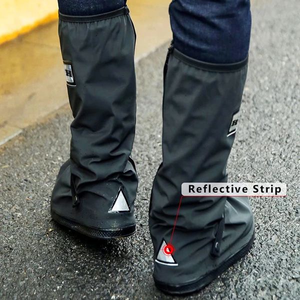 Couvercle de chaussure de pluie noire étanche avec reflectrice