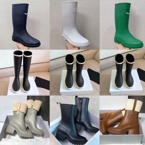 regenlaarzen designer laarzen rubberen knielaarzen platformschoenen 23fw luxe regenlaarzen waterschoenen regenschoenen kniehoge waterdichte casual stijl waterdichte welly laars NO431