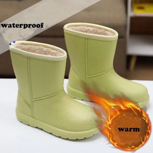 Regenlaarzen Damesschoenen Outdoor Waterdichte waterschoenen Dames EVA Korte regenlaarzen Winter Warm Pluche Snowboots Effen Dikke bodem 230927