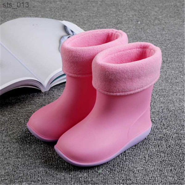 Regenstiefel für Kinder für Mädchen, wasserdichte Wasserschuhe für Babys, rutschfeste Gummistiefel, warme Kinder-Regenstiefel für vier Jahreszeiten, abnehmbar, L230518