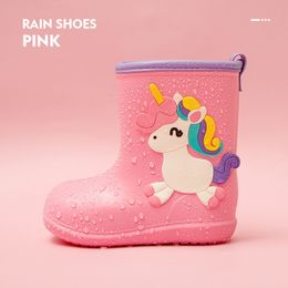 Bottes de pluie enfants bottes de pluie dessin animé licorne bébé garçons filles bottes de pluie chaussures d'eau en plein air chaussures de pluie en caoutchouc imperméable enfants muck bottes 230804