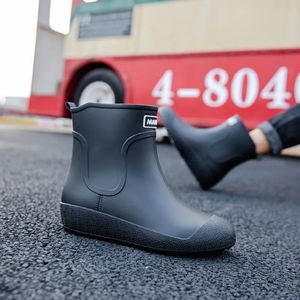 Regenlaarzen Regenlaarzen voor heren Trend Slip-on Waterdichte werkschoenen voor heren Platform regenschoenen Vissen Overschoenen Unisex enkellaarsjes 230927