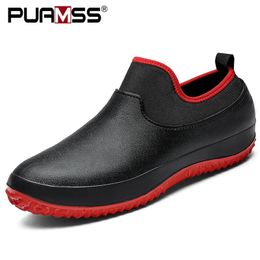 Botas de lluvia para hombre, botas cortas de goma impermeables, cómodas, antideslizantes, zapatos para Chef, botas de pesca para hombre para clima lluvioso 240309