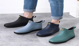 botas de lluvia de botas cortas zapatos de goma de cocina de cocina zapatos suaves con suelas de trabajo de uso de la moda unisex unisex impermeable calzado 2139981