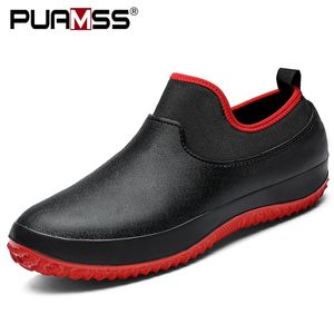 Botas de lluvia Botas de lluvia para hombre, botas cortas de goma impermeables, cómodas y antideslizantes para exteriores, zapatos para Chef, botas de pesca para hombre para clima lluvioso 230920