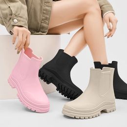 Regenlaarzen Rubberen laars voor dames Regenschoenen Waterdicht Werk Tuin Overschoenen Vissen Regenlaarzen Skateboard Enkel Keuken Schoenen Schoeisel 231128