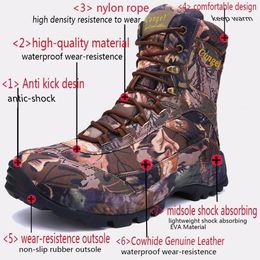 Bottes de pluie Top qualité hommes randonnée en plein air Trekking imperméable désert militaire Combat armée Camouflage chaussures de sécurité chaussure de travail 230927