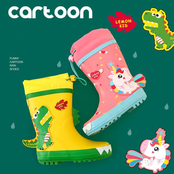 Bottes de pluie licorne bottes de pluie enfants garçon filles bottes en caoutchouc dessin animé bottes de neige pour enfants chaussures imperméables antidérapant bébé chaussures d'eau 230713