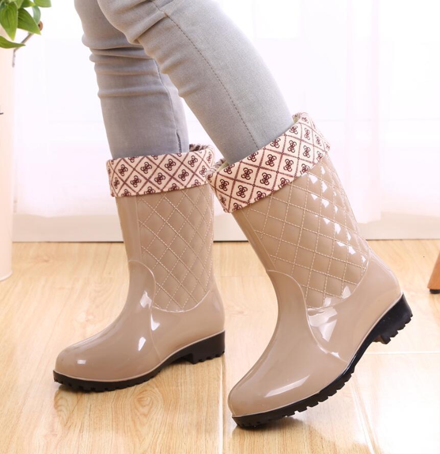Rain Boots Woman Water Shoe Slip On Keep Warm NonSlip Lluvia Washing Shoe For Size 41 230114