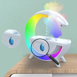 Humidificador de nubes de lluvia Atmósfera colorida Ligera Hogara USB Noche de agua Luz de agua Backflow Anti gravity Humidificadores