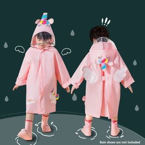 Vêtements de pluie Enfants Épaissir Imperméable Vêtements De Pluie Enfants 3D Solide Impression Manteau De Pluie Licorne Dinosaure Imperméable Pour Filles Garçons Poncho Imperméable 230511