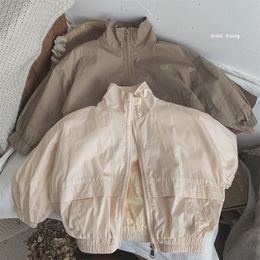 Vêtements de pluie Vestes Vêtements d'extérieur Manches longues Zipper Coton Simple Propre Casual Coréen Solide Doux Confortable Designable Enfants Unisexe 230520