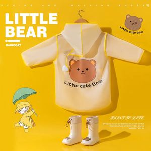 Vêtements de pluie Little Bear mignon enfants imperméable imperméable veste porter manteau costume couverture vêtements enfants fille garçon jaune vert 231031