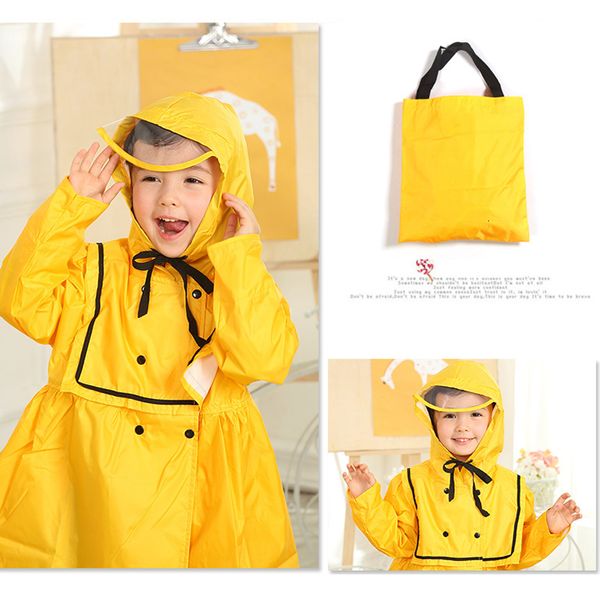 Vêtements de pluie longs enfants jaune imperméable robe vestes manteau de pluie poncho imperméable en plein air fille polyester vêtements de pluie vêtements de pluie 60YY234 230511