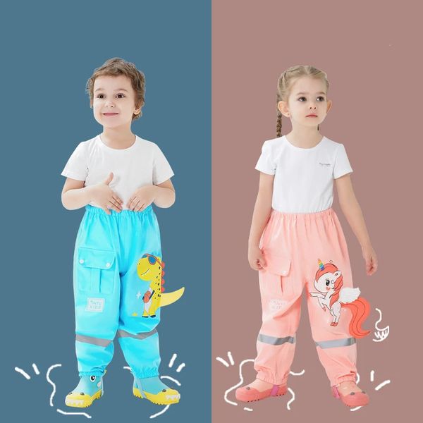 Vêtements de pluie Style épais enfants pantalons garçons et filles étudiants bébé imperméable dessin animé Animal enfants 231031