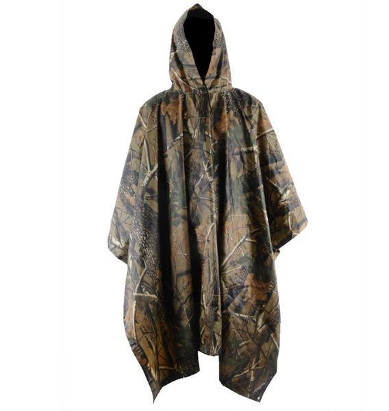 Poncho de pluie imperméable camouflage imperméable avec capuches pour activités de plein air camouflage abri tapis de sol hommes femmes