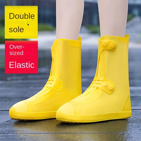 Zapatos de lluvia Hombres Mujeres Botas de lluvia impermeables Cubierta Nieve Antideslizante Grueso Resistente al desgaste Zapatos de lluvia de silicona Cubierta Zapatos de agua alta 231226