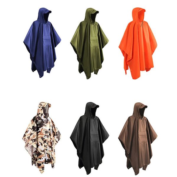 Vêtements de pluie 3 en 1, manteau imperméable militaire d'extérieur pour hommes et femmes, auvent de la moto, Poncho, tapis de pique-nique, 231025
