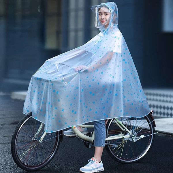 Pluie Wear Bicycle Raincoat Single Mountain Vélo pliant Bikesharing étanche Poncho transparent pour hommes et femmes Rain Cape Aalproof 231213