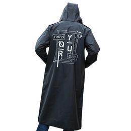 Lluvia desgaste moda largo adulto impermeable hombres mujeres EVA negro impermeable al aire libre senderismo abrigo poncho chaqueta con capucha impermeable reutilizable 231213