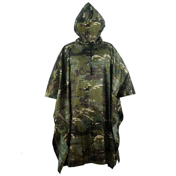 Vêtements de pluie Imperméable Imperméable Poncho En Plein Air Militaire Tactique Vêtements De Pluie Camping Randonnée Chasse Ghillie Costumes Voyage Parapluie Vêtements De Pluie 230603