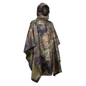 Vêtements de pluie Camping en plein air Poncho Militaire Respirant Camouflage Tactique Imperméables Pêche Cyclisme Randonnée Chasse Ghillie Costume Vêtements De Pluie 230615