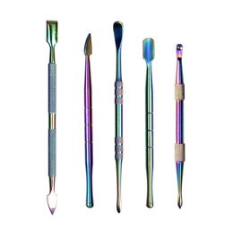 Regenboog 106-122mm Dab Tool Droog Kruid Kleurrijke Dabber Graven Wax Olie Container Kit pk Picking Titanium gereedschap Accessoires