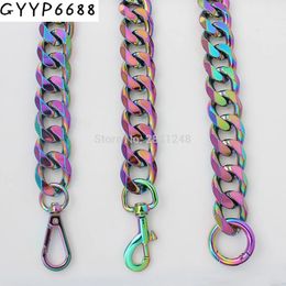 Regenboog 22 mm dikke aluminium ketting lichtgewicht zakken riemtas onderdelen diy handgrepen gemakkelijke matching accessoire handtas banden tas 240401