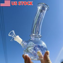 Regenboog 7,8 inch glazen waterpijp rokende waterpijpen bong bubbler + downstem bowl