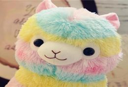 Arc-en-ciel alpaca peluche toys vicugna pacos kawaii soft alpacasso mouton lama en peluche de jouets animaux pour enfants dropship1912458