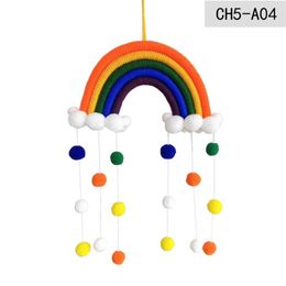 Rainbow Baby Room Decoration Manual Weave Cloud Ball Pendants Kids Room Wall Colging Home Children Lindo Multi Color 14Jy G24267494