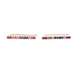 Rainbow Bar Oorbel Lange Oor Klimmer Mode Vrouwen Sieraden 925 Sterling Zilver Kleurrijk Ontwerp Vergulde Mode Jewelry1864