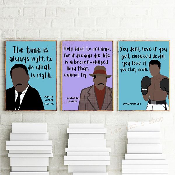 Rainbow Black History Leaders Primpable Affiche Inspirational Quotes Canvas Painting Wall Picture Picture Classroom Bolletin Board Decor