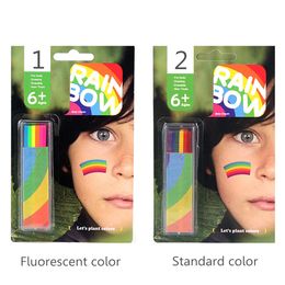 Rainbow Body Painting Stick Colorful Tattoo Enfants enfants Pastel Pain Paint Pigment Pigment Crayons Halloween Party Fancy Tools