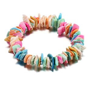 Bracelet arc-en-ciel à brins de perles pour femmes bracelet en coquillage multicolore cadeau d'anniversaire mignon accessoires de plage réglable 2019 bijoux de marque liujun