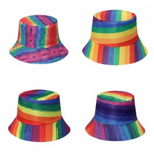 Rainbow Bucket Hat LGBT Pride Fisherman Cap Outdoor Bench Sun Protection Hat pour Unisexe Hommes Femmes